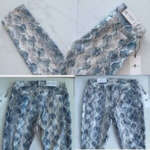 Snake 🐍 Print Stretch Ankle Length Pants Denim